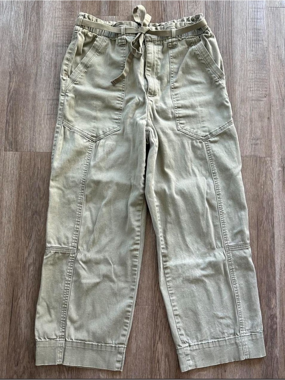 Democracy Olive Green Cargo Pants with Drawstring Waist